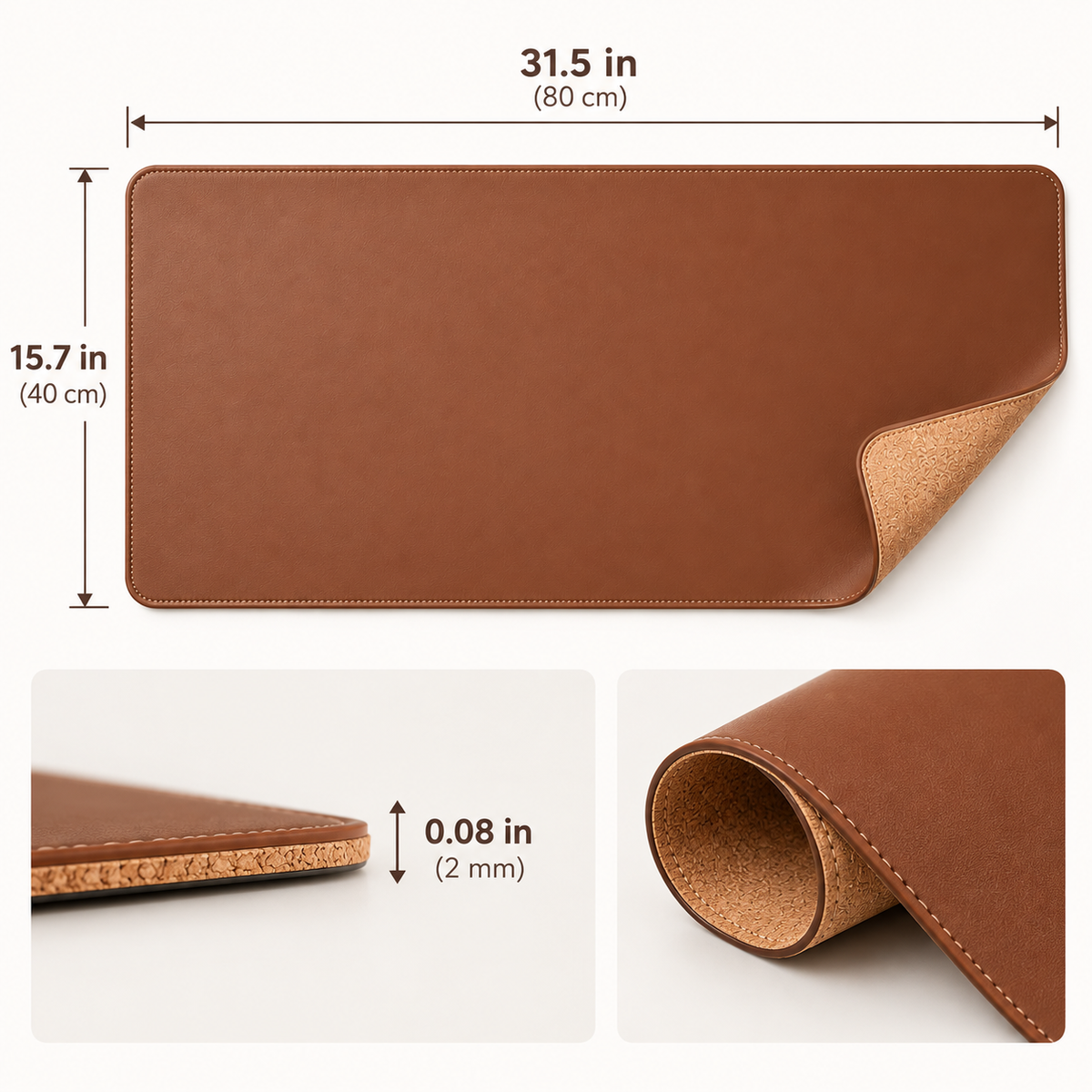 Reversible PU & Cork Desk Mat
