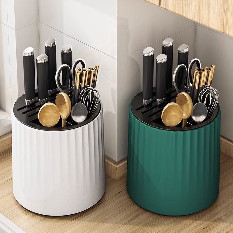 Rotating Kitchen Knife Block & Utensil Holder
