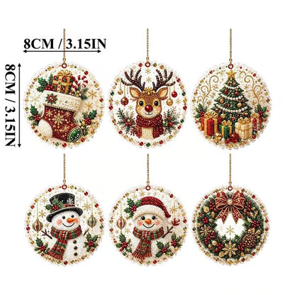 ⏳ LAST DAY: 50% OFF 🔥 6-Piece DIY Diamond Painting Christmas Ornament Kit