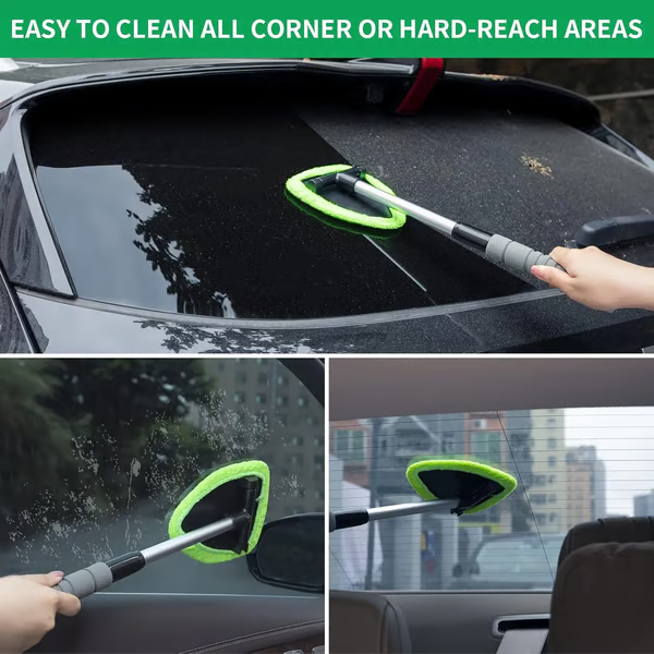 9-Piece Windshield Cleaning Kit – Extendable Handle & 180° Swivel Head