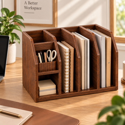 Wooden Vertical File Organizer