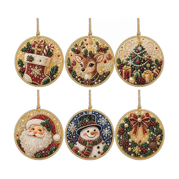 ⏳ LAST DAY: 50% OFF 🔥 6-Piece DIY Diamond Painting Christmas Ornament Kit