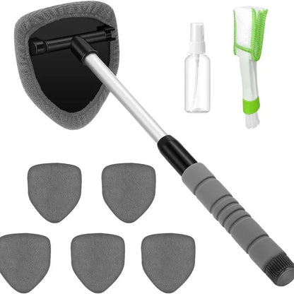 9-Piece Windshield Cleaning Kit – Extendable Handle & 180° Swivel Head