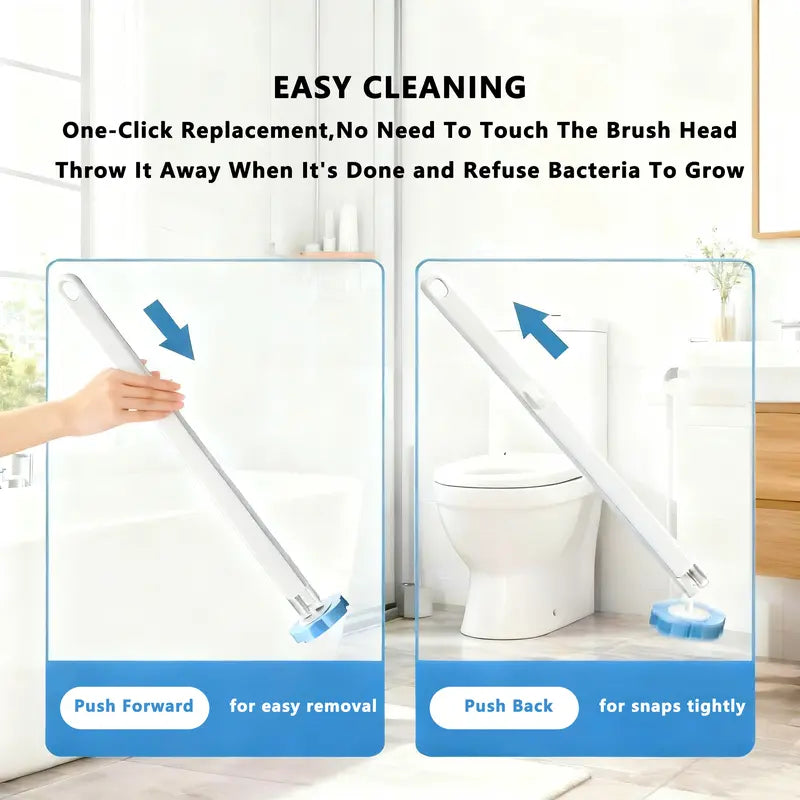 🧊Disposable Toilet Brush Set – with Built-In Cleaner & 24 Refills